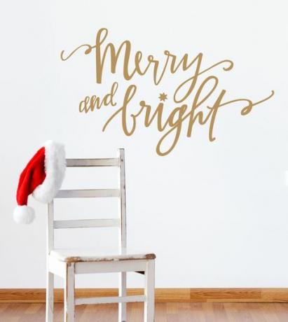 Весел и светъл Коледен стикер за стена