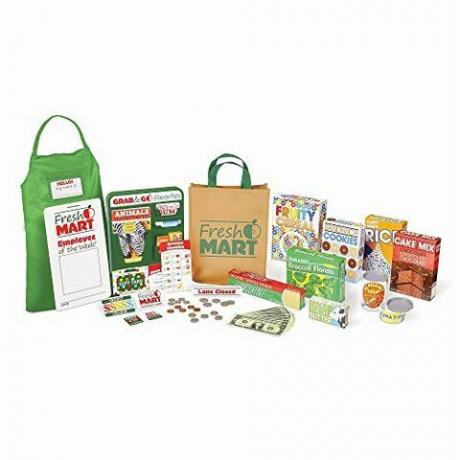 Companion Melissa & Doug Fresh Mart Хранителни магазини (Комплекти за игра и кухни, Страхотен подарък за момичета и момчета - Най-доброто за 3, 4, 5 годишни и повече)