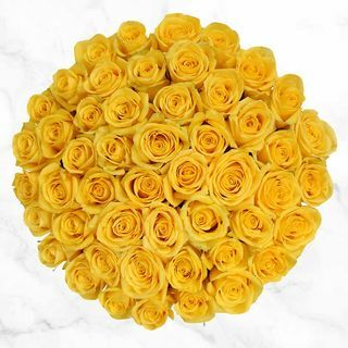 50-стволови жълти рози