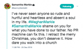 Коледният туит на Саманта Маркъл на Меган Маркъл