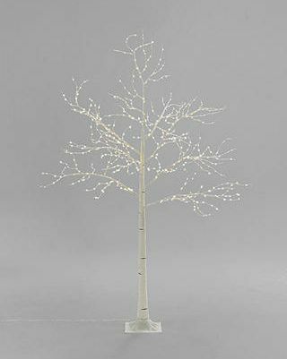 Предварително осветено дърво от брезови клонки, чисто бяло, 6 фута