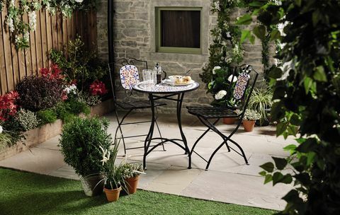 Комплекти градински мебели Aldi, маса с мозайка