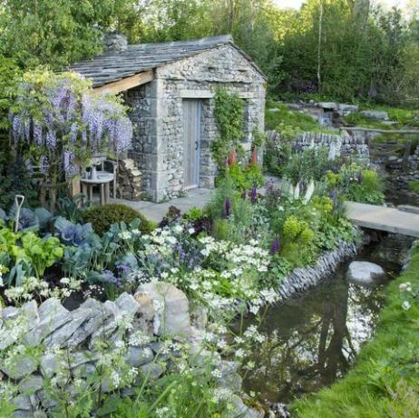 добре дошли в градината Йоркшир, проектирана от Марк Грегъри, построена от Landform Consultants Chelsea Flower Show 2018