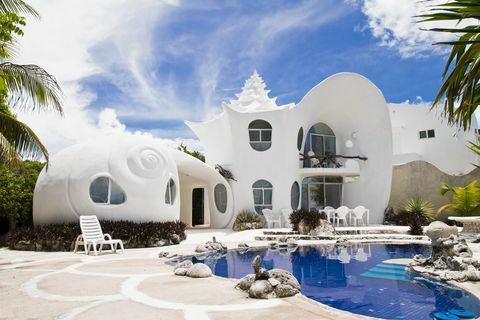 Световно известната Seashell House, Isla Mujeres, Мексико