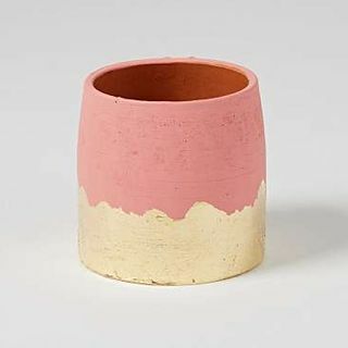 Tierra Pink & Gold Foiled Base Terracotta Plant Pot Small