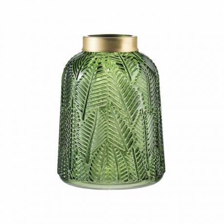 A & B Home Green и Gold Fern Leaf Стъклена ваза