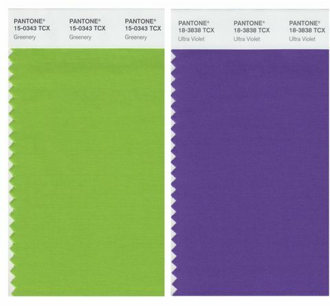Цвят на годината на Pantone - зеленина и ултра виолетов