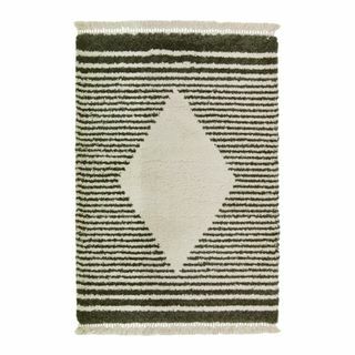 Safi Fringed Diamond Green килим