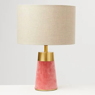 Ero Pink Velvet Shade Table & Desk Lamp Medium