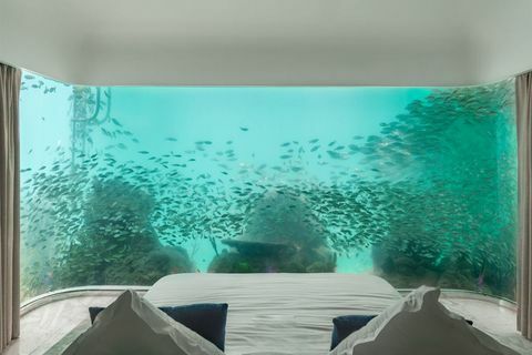 Плаваща вила Seahorse подводна спалня