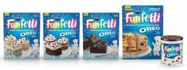 Funfetti и Oreo се обединиха, за да направят линия за печене на смеси за торти, глазура и смес за палачинки