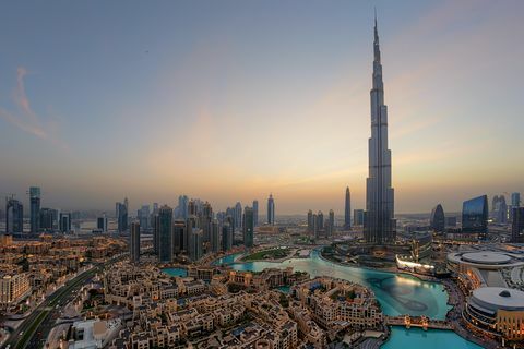Градски силует в Дубай, Обединени арабски емирства.