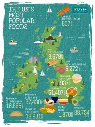 Останете в Корнуол - картата на най-популярните храни във Великобритания