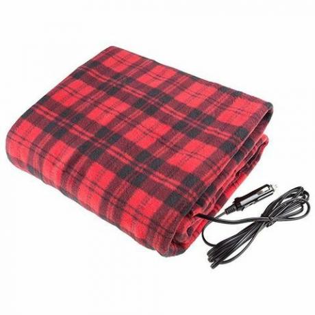 Червено и черно одеяло с електрическо отопление