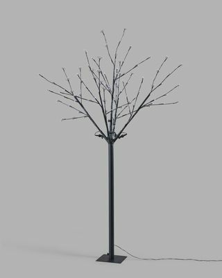Предварително запалено дърво от черна клонка, ледено бяло, 6 фута