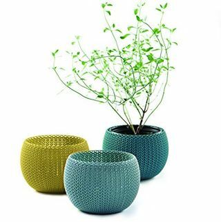 Плетете Cozies IndoorOutdoor Саксии за градински растения, комплект от 3 бр