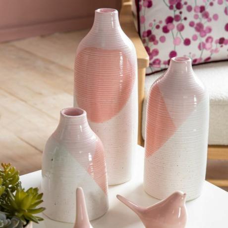 Керамична ваза Astrid в кремаво и розово