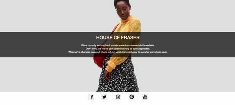 Уебсайтът на House of Fraser офлайн