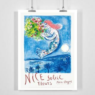 Nice Soleil Fleurs Marc Chagall Sun Flowers - реколта туристически плакат