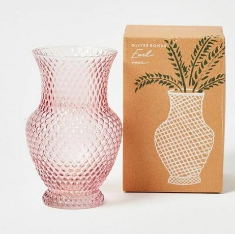 Ърл розова стъклена ваза