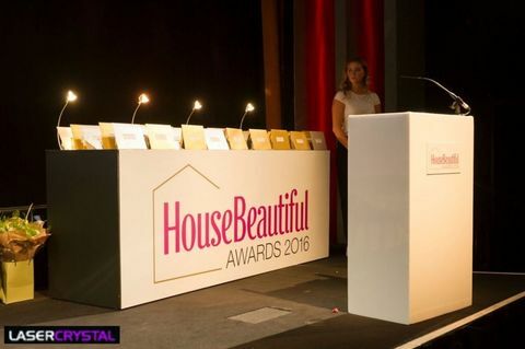 House Beautiful Awards 2016 - трофеи, доставени от Laser Crystal