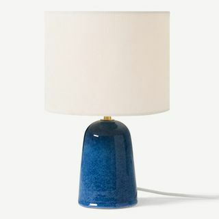 Настолна лампа Nooby, керамика със синя реактивна глазура