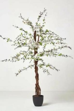 Изкуствено цветно дърво с бели копринени цветя