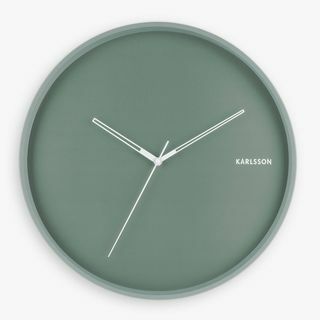 Karlsson Hue Silent Sweep Метален часовник за стена, 40 см, зелен