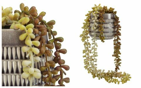 Домашна колекция - Керамична саксия от изкуствена струна от перли, Debenhams