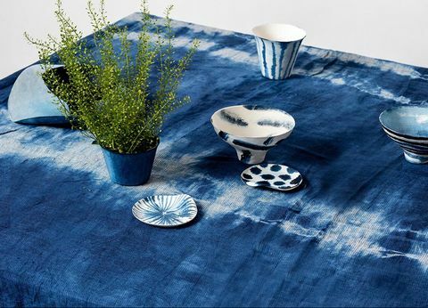 shibori indigo бельо за маса, £ 4350, etsy