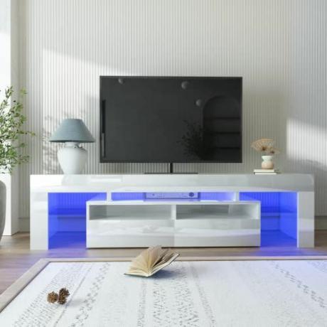 Модерна гланцирана LED стойка за телевизор
