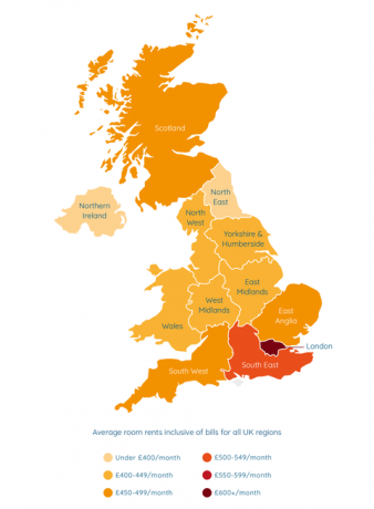 SpareRoom най-добрите места за наемане във Великобритания