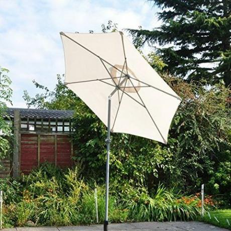 Kingfisher 2m крем алуминиев чадър с механизъм за накланяне