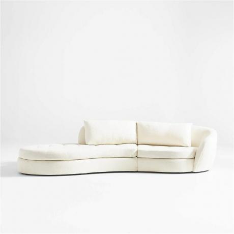 Секционен диван с криволичещ извит шезлонг от 2 части от Athena Calderone